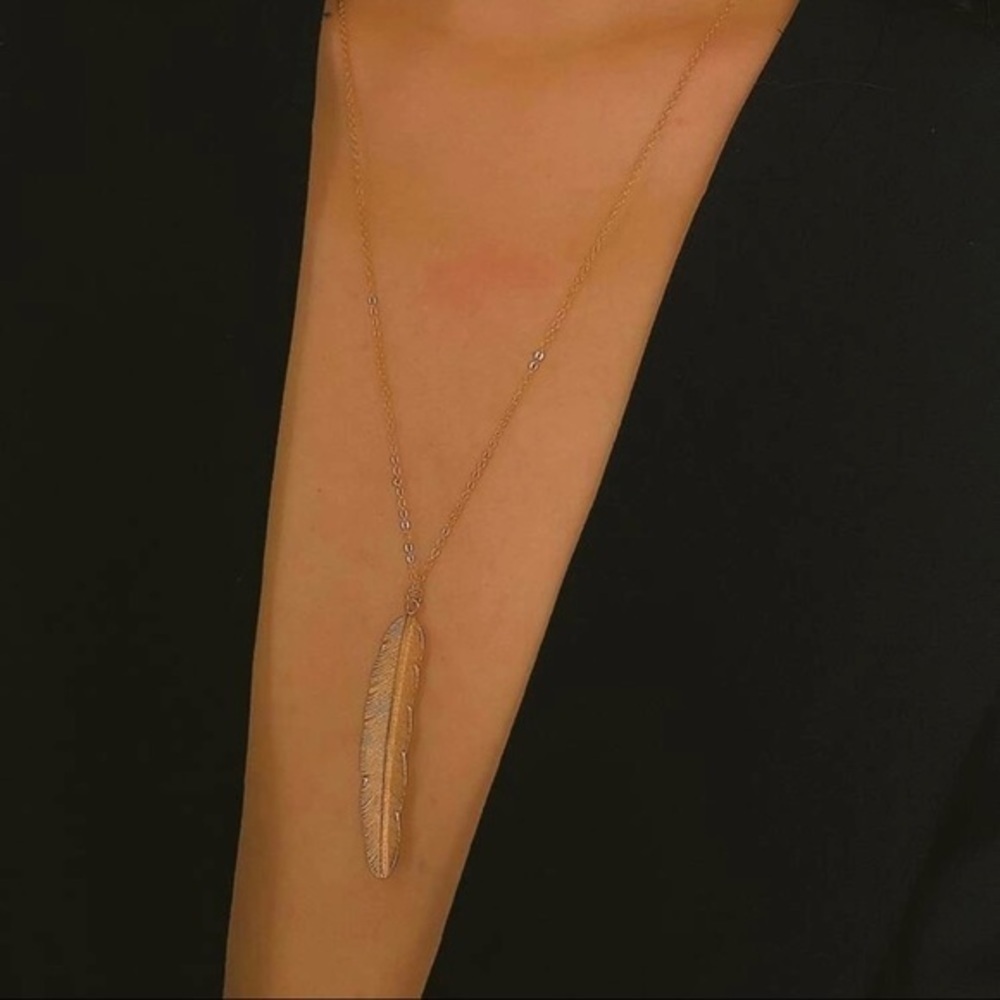 3/$30 💛 Feather Necklace - Picture 5 of 5